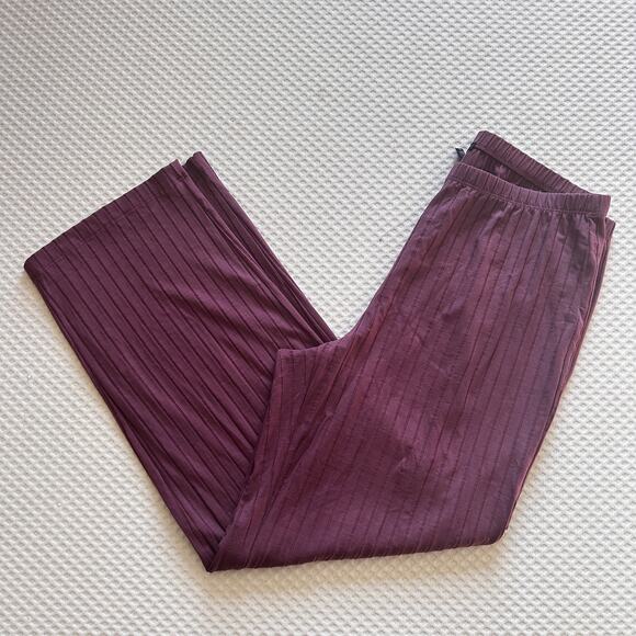 Eileen Fisher Washable Stretch Rib Straight Pants L Trouser Pink Mauve Capsule - Picture 6 of 9
